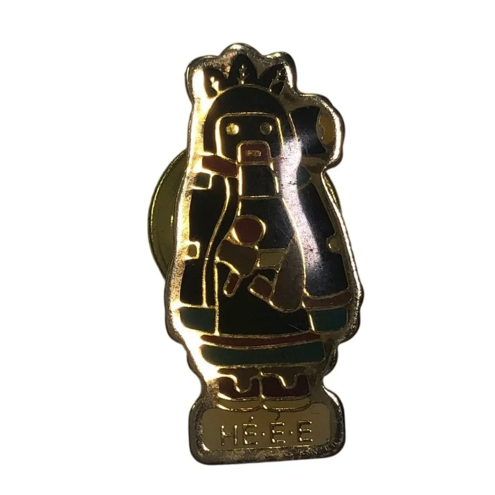 HBEBE Gold Tone Enamel Lapel Pin Cartoon Figure Badge Brooch Small